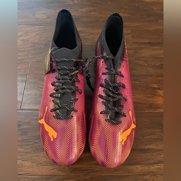 NWT Men's PUMA Ultra 2.4 Red and Orange Soccer Shoes-Size 10.5 - Picture 4 of 9